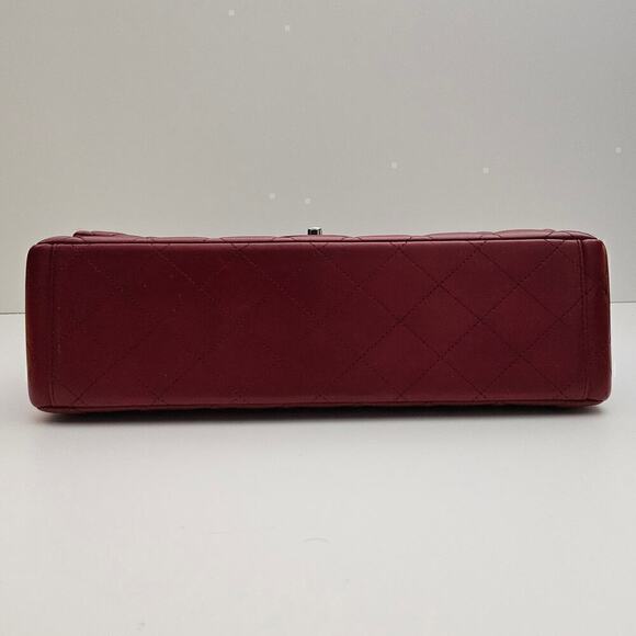 Chanel Burgundy Red Maxi Lambskin Classic Flap Bag - Picture 6 of 14